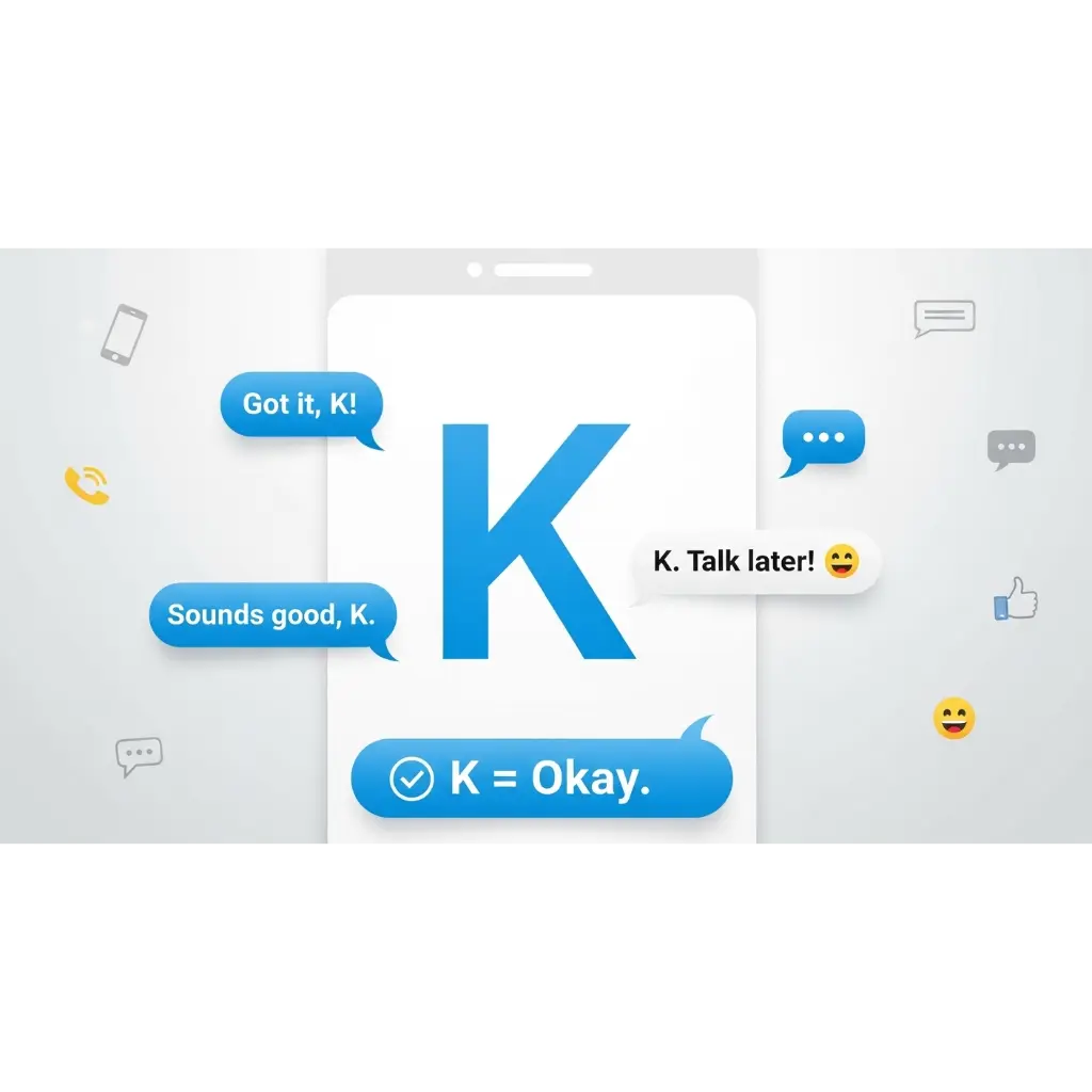 What does K mean in text?
