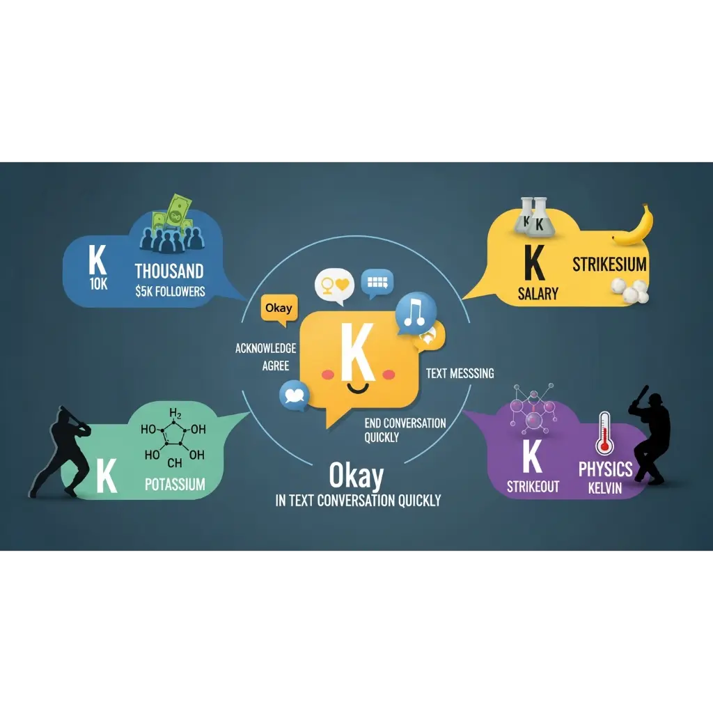 Meaning of K in different contexts