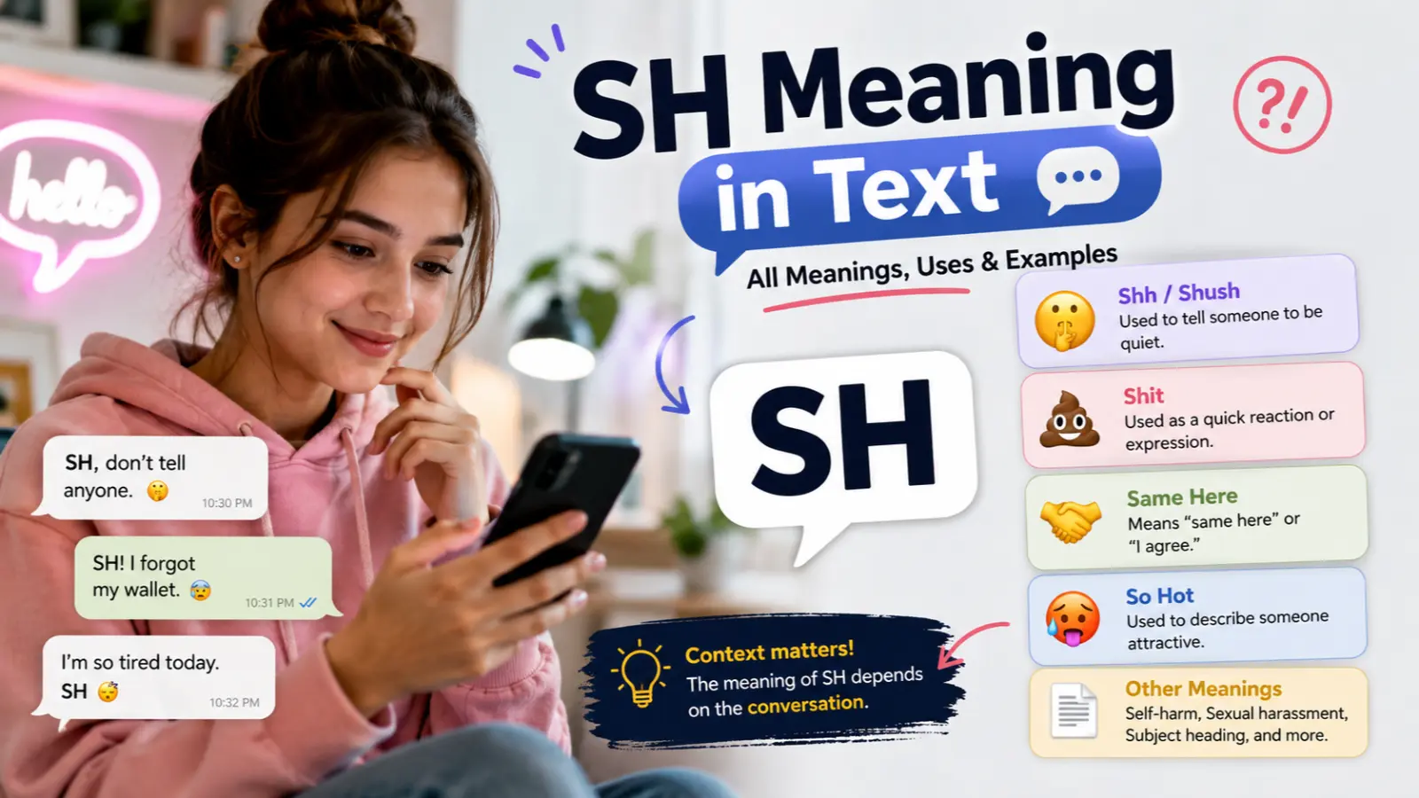 SH Meaning in Text